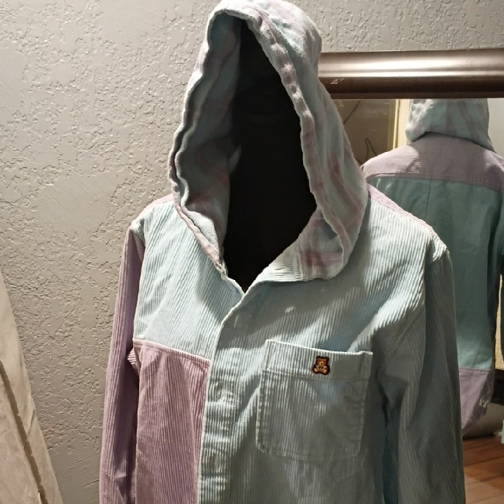 Teddy Fresh Colorblock Hooded Corduroy Jacket
